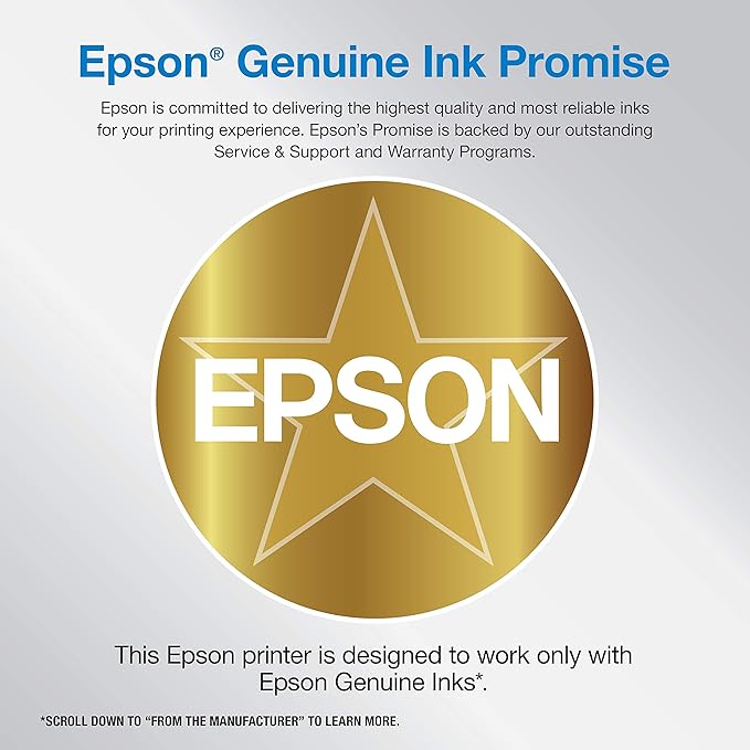 Epson® Workforce® Pro WF-4820 Wireless Color Inkjet All-in-One Printer, Black, Large & T252 DURABrite Ultra Ink High Capacity Black Cartridge (T252XL120-S) for Select Workforce Printers