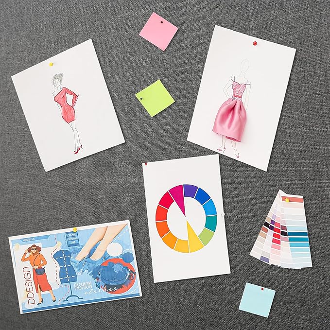 Gideal Large Bulletin Board 36 x 48, Cork Boards for Walls, Black Wood Framed Corkboards with Grey Fabric, Foldable Cork Board for Office, Home & School, Wall Mounted Notice Pin Display Board