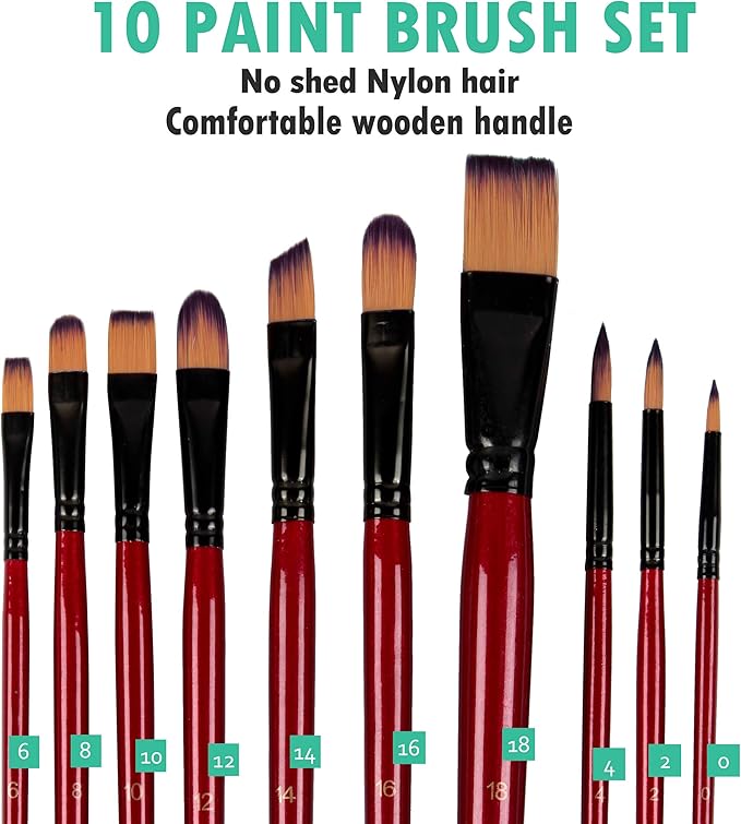 Falling in Art Beechwood Easel Box Set, 27 Pcs Tabletop Acrylic Paint Set, Portable Display Easel Stand with 12 Acrylic Paints, Canvas Panels and Brushes, Suitable for Beginners and Professionals