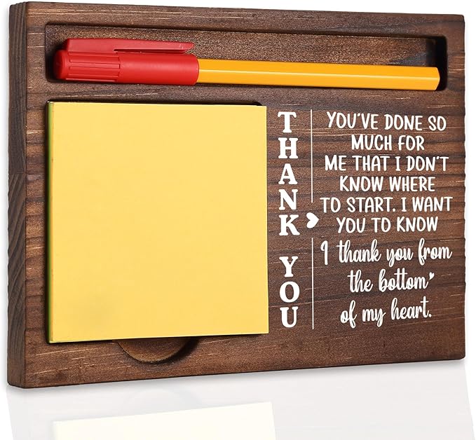 Thank You Desk Organizer Motivational Appreciation Gift for Teachers Nurses Healthcare Workers,Perfect for Retirement New Job Birthday Farewell,Office Stuff Sticky Note Pad Holder Dispenser TBC170