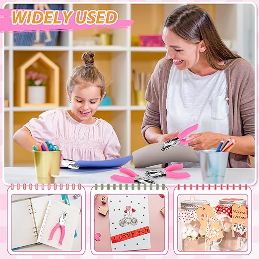 6-Pack Craft Hole Punchers Set - 1/4 Inch Hole Punch for Paper, Binder & Scrapbooking | Circle, Heart, Star, Triangle Shapes | Soft-Grip Handles, Auto Paper Chip Collector, Lightweight