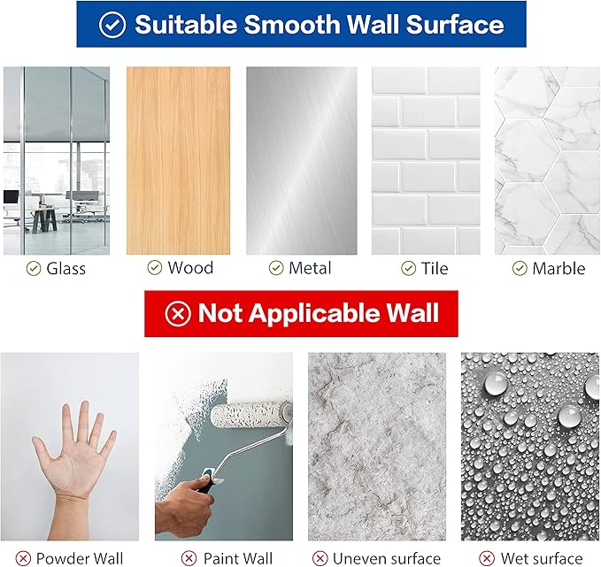 8.5" x 11" Acrylic Sign Holder Wall Mount, Self-Adhesive Magnetic Display Frame with Nano Tape and Strong Magnetic Border for Wall, Door, Glass, Home, Store, Office (Black, 3Pack)