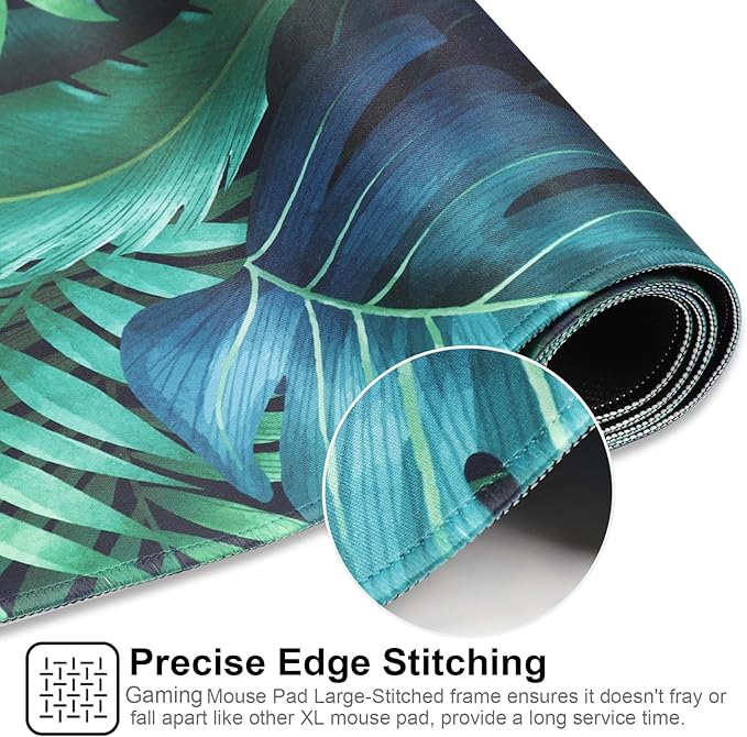 XXL Gaming Mouse Pad 35.4x15.7 Professional Large Mouse Pad & Computer Game Mouse Mat-90x40 Greenleaf