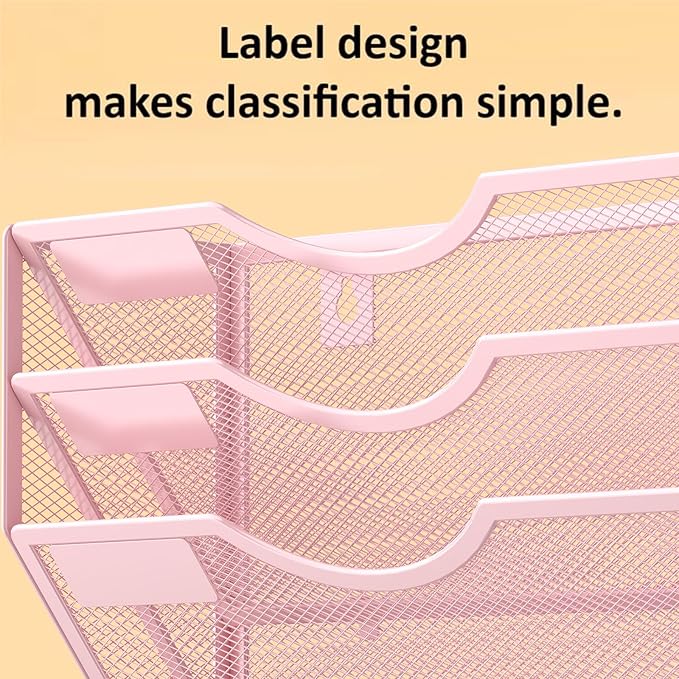 Kuntine.B Wall File Organizer Office Hanging Magazine Holder Wall File Organizer for Office Home (Pink, 3 Tier)