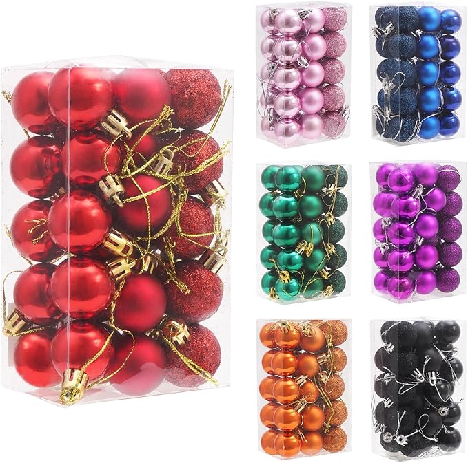 30ct Christmas Ball Ornaments, 1.18" Shatterproof Christmas Tree Decorations, Perfect Hanging Ball for Indoor/Outdoor Holiday Party Decor