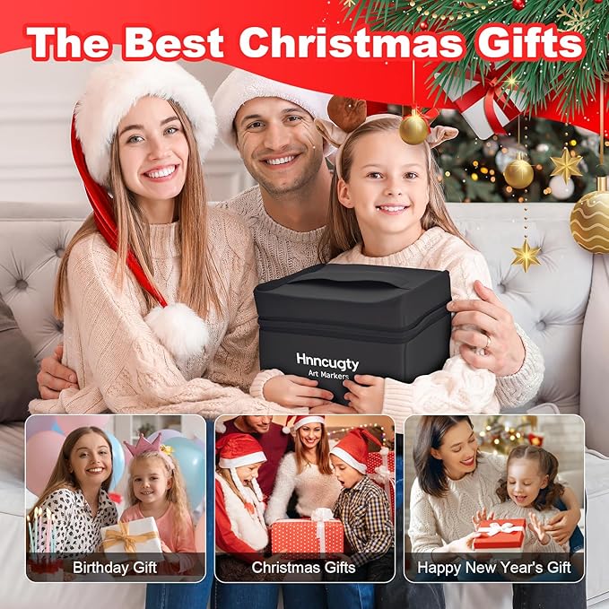 Alcohol Markers 100 Colors, Dual Tips Coloring Art Markers Set with Case & Holders, Chisel & Fine Artist Sketch Pens Art Supplies for Kids Adult Coloring Books, Drawing, Painting, Sketching