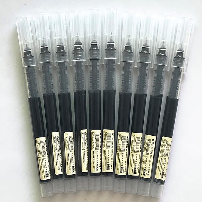 sencoo 10 pack Black Extra Fine Point Pens Liquid Ink Pen Rolling Roller ball Quick-drying Ink for Home Office School Students Pens