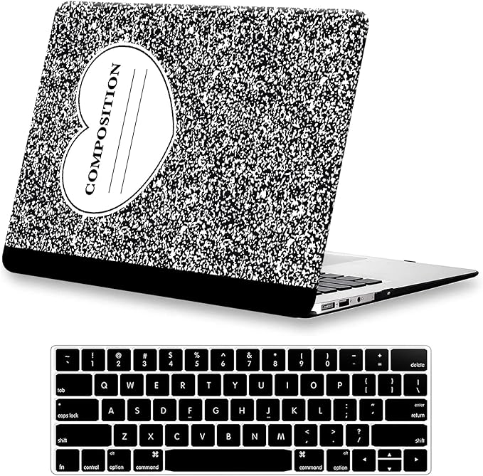 KEROM Compatible for MacBook Air 13 inch Case 2025-2022 M4 M3 M2 A3240 A3113 A2681, MacBook Air M4 13 inch Case, Protective Plastic Hard Shell & Keyboard Cover for Mac Air 13.6'', Composition Book