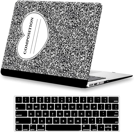 KEROM Compatible for MacBook Air 13 inch Case 2025-2022 M4 M3 M2 A3240 A3113 A2681, MacBook Air M4 13 inch Case, Protective Plastic Hard Shell & Keyboard Cover for Mac Air 13.6'', Composition Book