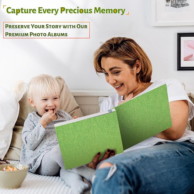 Photo Album Self Adhesive Scrapbook,Large Photo Book for 4x6,5x7,8x10 Pictures,DIY Album for Baby Wedding Family Travel Birthday,with Metallic Pen and Scraper