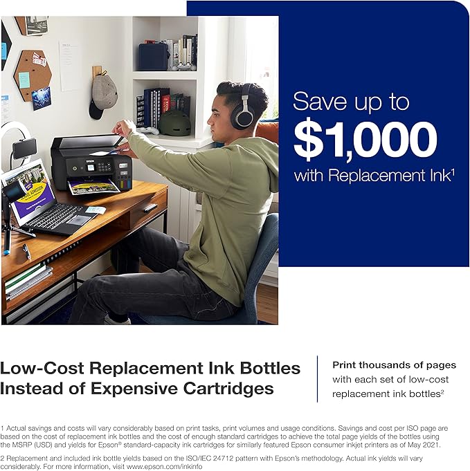 Epson EcoTank ET-2800 Wireless Color All-in-One Cartridge-Free Supertank Printer & EcoTank ET-4800 Wireless All-in-One Cartridge-Free Supertank Printer