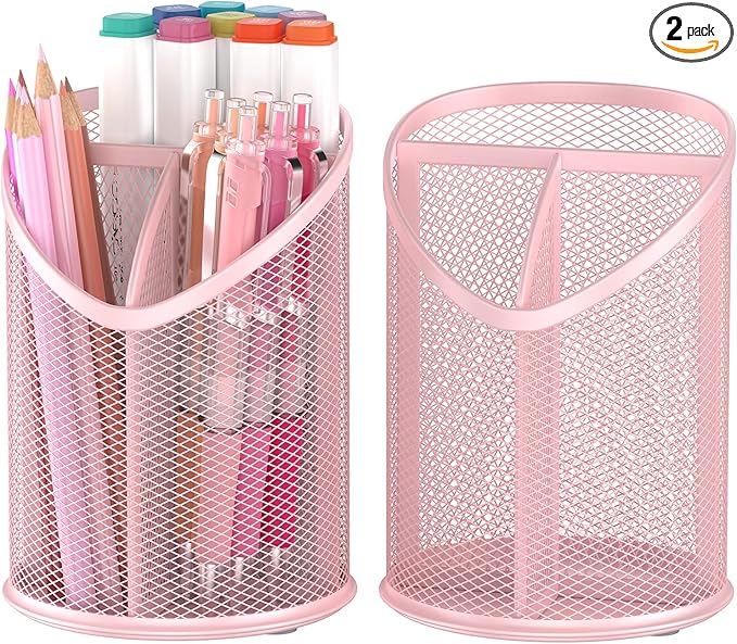 2 Pack Pen Holder Pen Organizer (Pink)