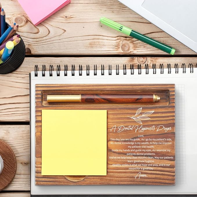 Dental Hygienist Prayer Sticky Note Holder, Inspirational Gift for Dental Hygienists, Office Desk Organizer, Thank You Desk Accessory for Dental Hygienists TZP132