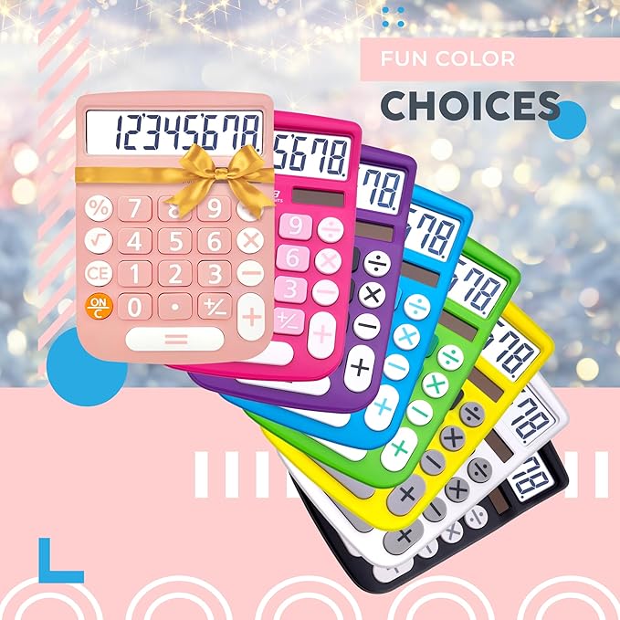 CATIGA Desktop Calculator 8 Digit with Solar Power and LCD Display, Big Buttons, for Home, Office, School, Class and Business, 4 Function Small Basic Calculators for Desk, CD-8185