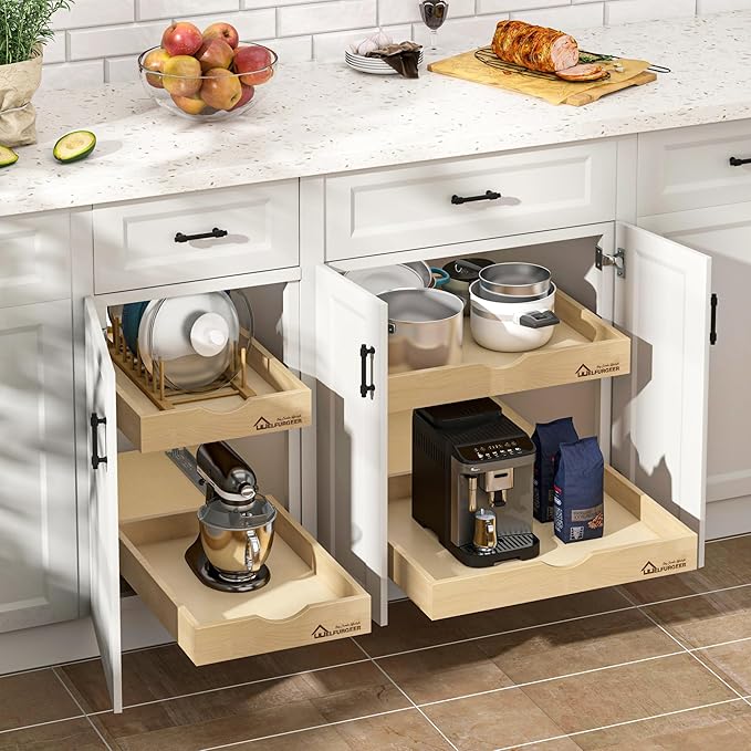 WelFurGeer Soft Close Pull Out Drawers for Cabinets, 14" W x 22" D Pull Out Cabinet Drawer with Heavy Duty Slides, Pull Out Cabinet Organizer, Cabinet Roll Out Drawers, Pull-Out Home Organizers