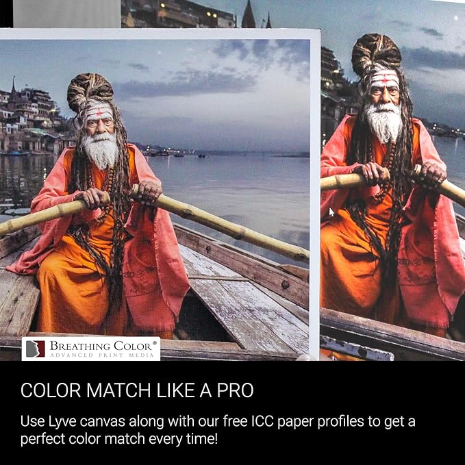 Premium Lyve Matte Canvas Paper Perfect For Use on Professional Makes and Models of Epson, Canon and HP printers preferred by Professionals. 19 mil textured Canvas offered in a 50 inch by 40 ft roll