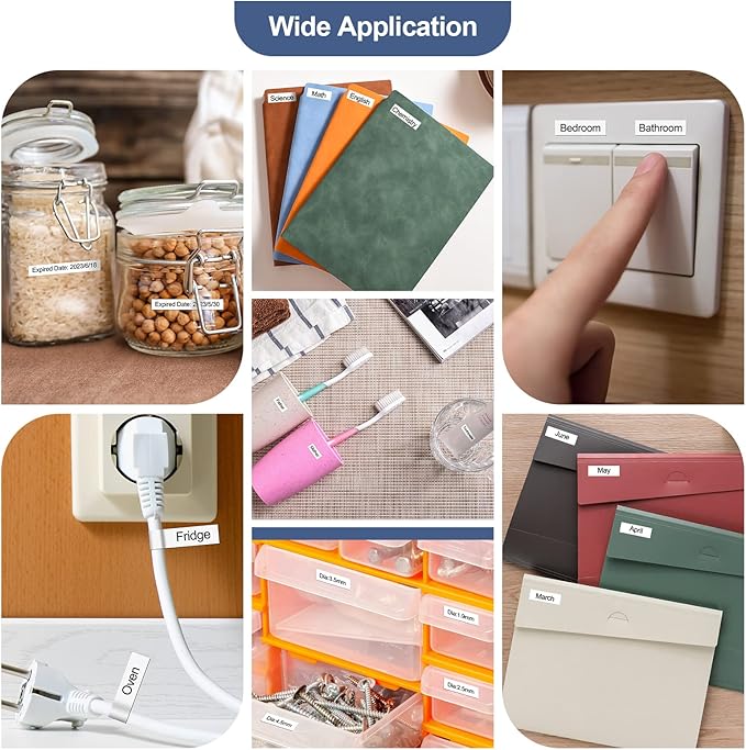 Unismar 90-Pack Compatible for Brother Black on White 12mm Label Tape Replacement for Ptouch PTD200 PTD202 PTD210 PTD600 PTD400 PTH100 PTH110 PT1280 Label Printer 26.2Ft(8m)