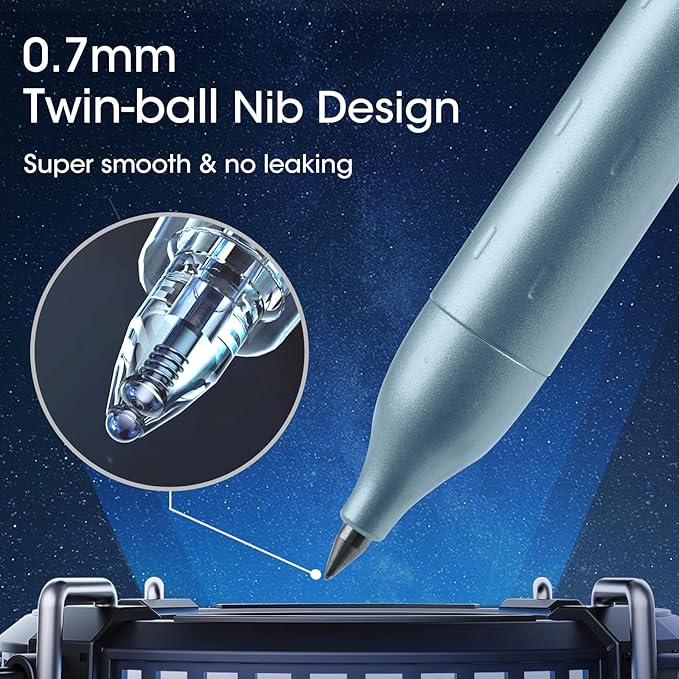 WRITECH Gel Pens Fine Point: Premium Metal Barrel Retractable 0.7mm Black Ink Pen 2ct with 2 Refills No Smear & Bleed Quick Dry Smooth Writing Silent Click Luxury Up-Gel