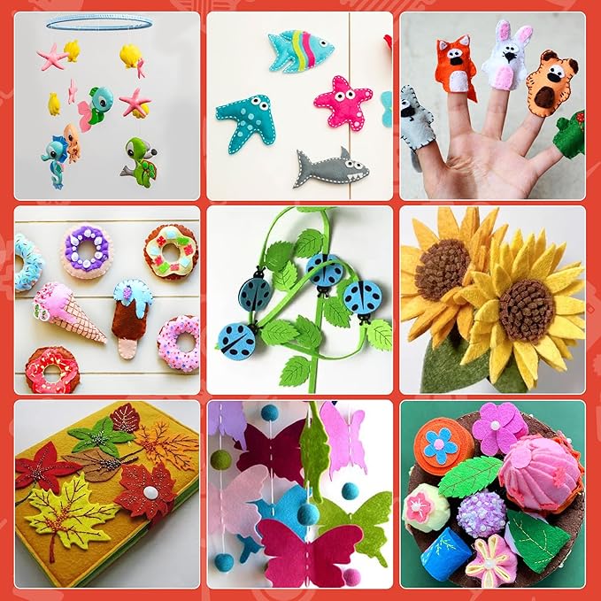 Felt Fabric Sheets, 120 PCS 12 x 8 Inch Felt Squares for Crafts 40 Assorted Color 1 mm Thickness Felt Sheets for DIY Craft School Sewing Projects