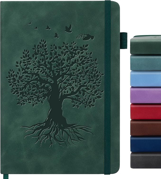 Lined Journal Notebook for Women Men, A5 Hardcover Leather Journals for Writing, 200 Pages Thick Paper, Daily Journal Notebook for Work, School, Note Taking, Business, Travel, College Ruled