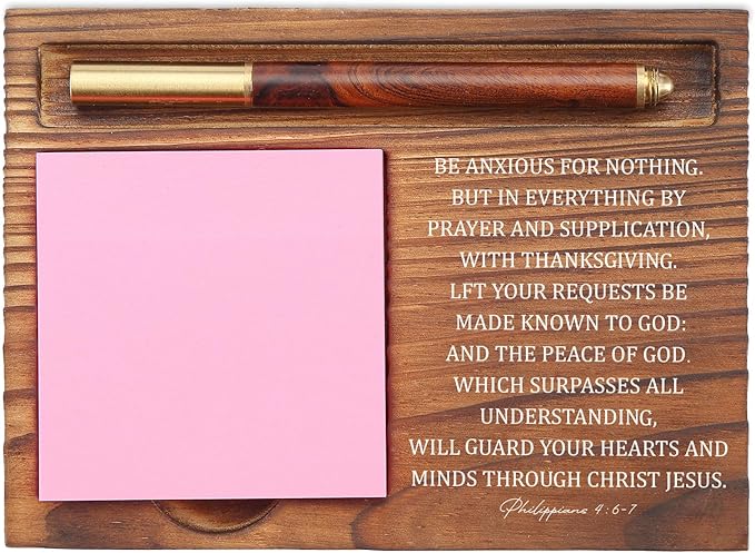Be Anxious for Nothing Sticky Note Holder, Christian Desk Organizer for Religious Social Worker Therapist Counselor Educators Gift for Office Self-Stick Note Pad Holders EDP109