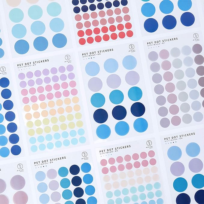 Circle Stickers -7 Pack (21sheet) Colorful Circles Stickers Pack - Translucent Color Coding Dots Labels - Assorted Color Code Sticker, for Customizing Planners to Do List Calendar