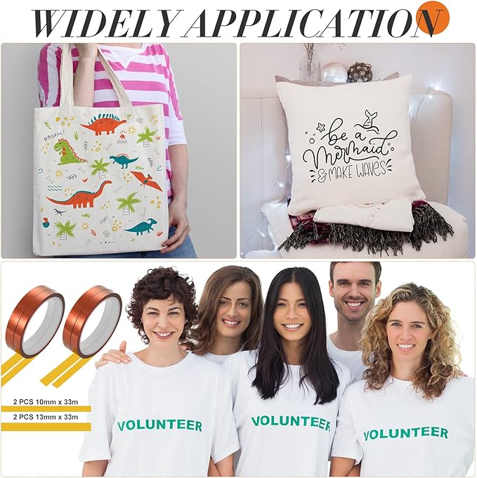 7 Pcs Heat Tape Dispenser Sublimation Set Tape Roll Dispenser with Weighted Nonskid Base and 4 Pieces Heat Transfer Tapes 2 Pieces Heat Resistant Gloves Heat Resistant Silicone Gloves (Black)