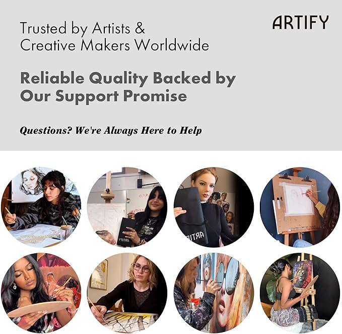 ARTIFY 25-Piece Professional Paint Brush Set – Expert Series Synthetic Nylon Brushes for Acrylic, Oil, Watercolor, Gouache – No Shedding, Canvas Roll Case & Palette Knife, Artist Gifts Art Supplies