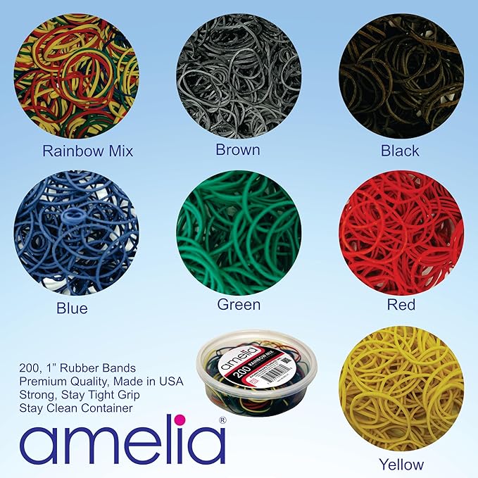 200, Jumbo Size, Green Color, US Made Rubber Bands for Pony Tails and Braids