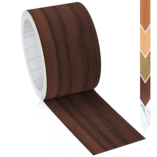 GSCIT Club Wood Grain Repair Tape, 2.4 inch X 250ft Self Adhesive Walnut Grain Repair Patch for Tables, Chairs, Baseboards, Doors, Windows, Floors, Handicraft DIY.