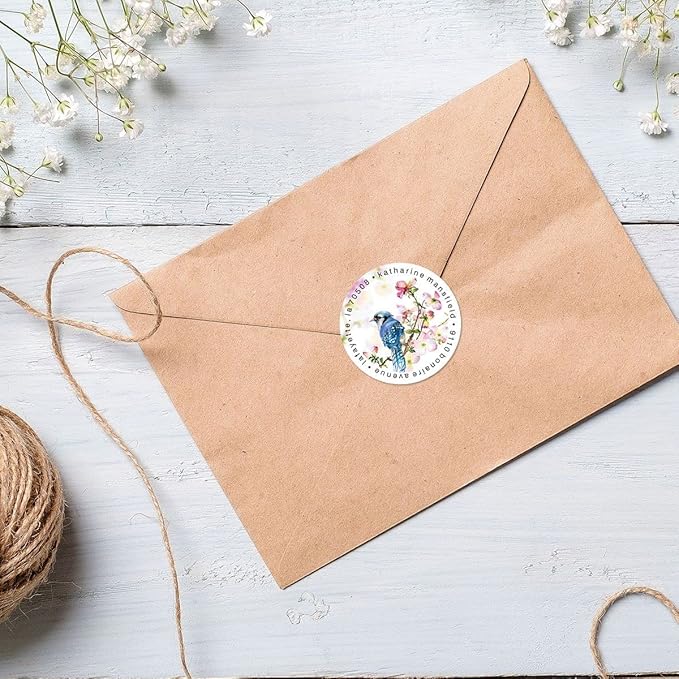 Colorful Images Spring Birds Return Address Mailing Labels, Personalize with Name & Addresses, Set of 144 Self Adhesive, Easy Peel Flat Label Sheets, 1-½" Across, 3 Designs