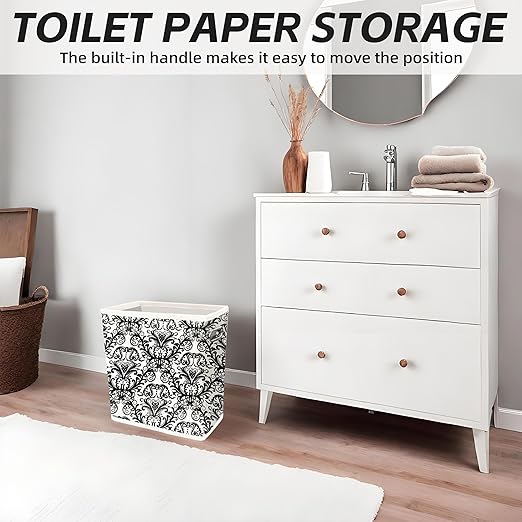 4.5 Gallon Bamboo Basket, Cute Toilet Paper Storage, Decorative Magazine Basket, Holder, Organizer, for Pantry, Office, Bedroom, Bathroom, Dorm, Living Room, Cabinet, Kitchen