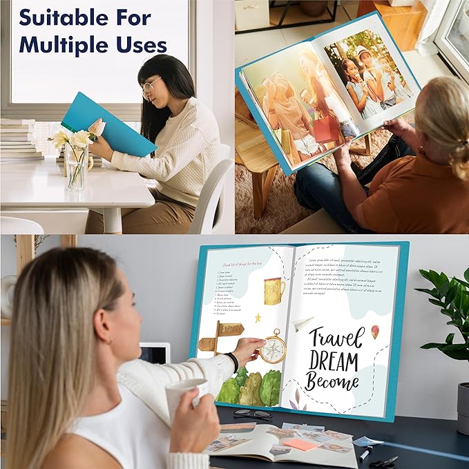 Art Portfolio Folder, 40 Clear Pockets Acqua Paper Protectors Display 80 Pages Clear Presentation Book for Artworks, Letters, Report Sheets, Documents (Can Accommodate 8.5” x11 11/16”)