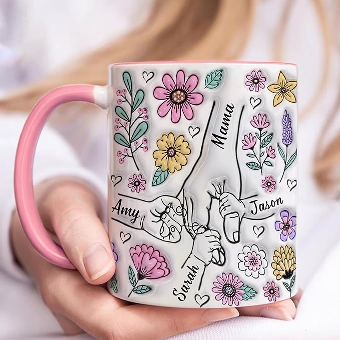LOVELYPOD Custom Mom Mug with Kids Names, Mama Coffee Cup, Mothers Day Mug, Personalized Coffee Mugs, Christmas Gifts, Mothers Day Gifts for Mom
