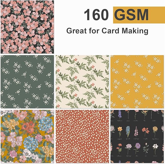 28 Floral Scrapbook Paper, 12"X12" Inch Vintage Flower Botanic Scrapbooking Papers for DIY Card Making Photo Album Journal Decor (Botanic 1)