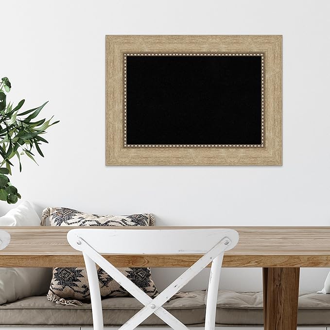 Amanti Art Black Cork Board for Wall, 17x23 Vision Board with Gold Frame, Small Corkboard Office Decor for Home Organization, Casual Corkboard Pinboard to Display Items for Home Organization in