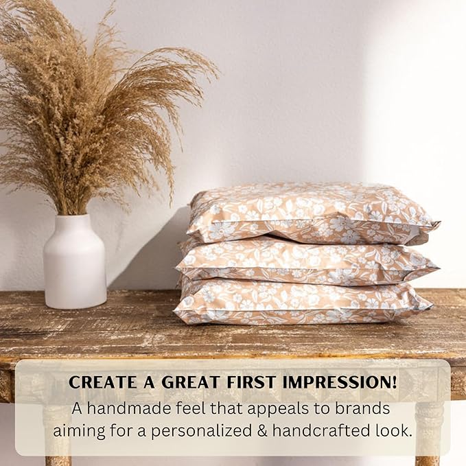 Poly Mailers 14.5x19 Inch 50 Pack Extra-Large Shipping Bags Strong Thick Mailing Envelopes | Self Sealing Adhesive | Waterproof & Tear Proof | Small Business Packaging for Clothing - Floral Dusty Pink