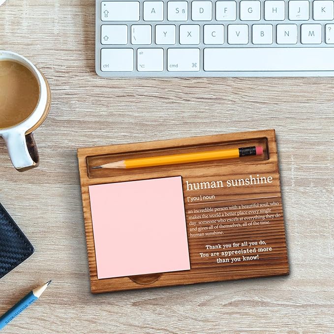 Human Sunshine Gifts for Women, Coworker Leaving, Human Sunshine Sticky Note Holder, Thank You Appreciation Gifts Friends Women Men Coworkers Self-Stick Note Pad Holders GAA51