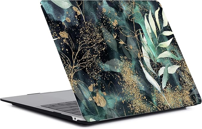 Case Compatible with MacBook Pro 16 Inch 2021 M1 Pro/Max Model A2485, Protective Plastic Laptop Hard Shell Case with Keyboard Cover Skin for MacBook Pro 16'' with Touch ID - Green Leaf