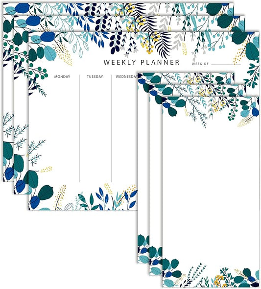 3 Pack Weekly Planner Notepad Tear Off 52 Undated Weekly Calendar Sheets To Do List Notepad Desk Planner Planning Pads Productivity Tracker for Work Goals Notes Schedule Ideas, Blue