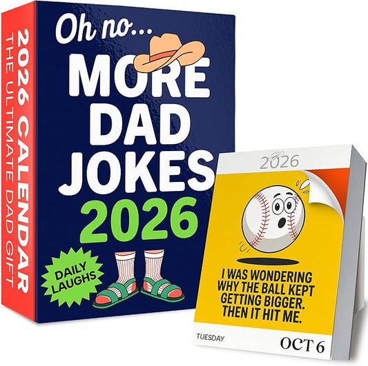 Dad Joke Desk Calendar 2026 - Funny Gifts for Dad, Page a Day Desk Calendar with 365 Daily Dad Jokes, White Elephant Gifts, Gifts for Men, Stocking Stuffers, Dad Christmas Gifts