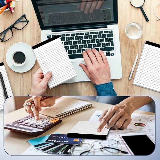 5 Pcs Note Pads 5 x 8 Inch Small Legal Pads 5 x 8 Colored Notepad 5 x 8 Micro Perforated Writing Pads Lined Paper College Ruled 30 Sheets Notebook for Study, To-Do Lists, School & Office Supplies