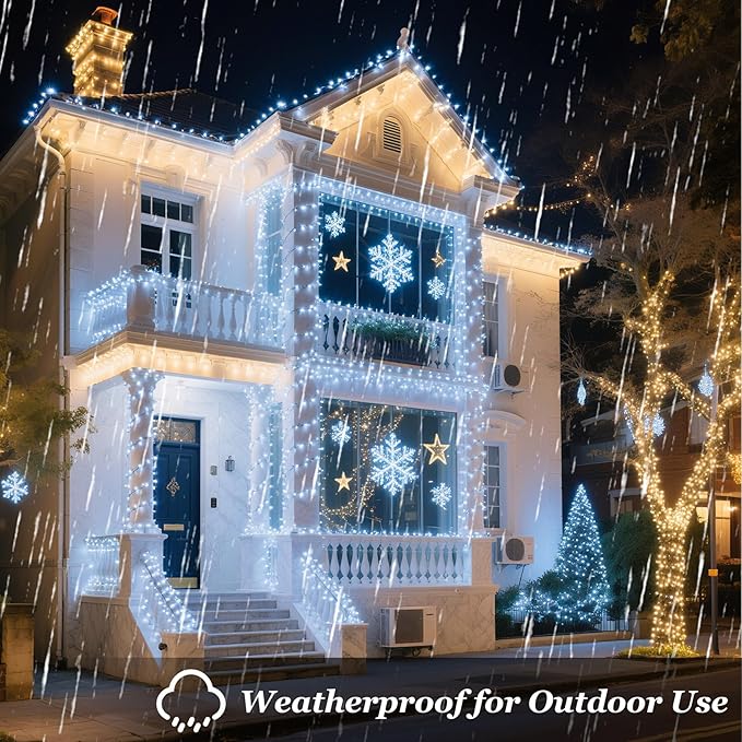 1500 LED 470FT Christmas Lights Outdoor, Christmas String Fairy Lights with Timer & Memory, Waterproof 12 Modes Dimmable Twinkle Tree Lights for Home Patio Wedding Party Yard Xmas Decor, Cool White