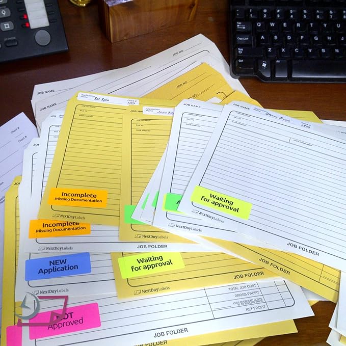 NextDayLabels - 8-1/2 x 11" Neon Color High Light Fluorescent Labels for Laser & Inkjet Printer (Pink Fluorescent, 1" x 2-5/8" - 30 Per Page | 1500 Labels)