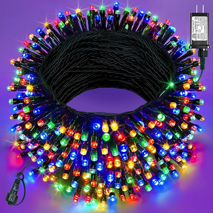 157FT 480 LED Christmas Lights Outdoor, LED Plug in Christmas Tree Lights Waterproof, 8 Modes Fairy String Light for Indoor Bedroom Garden Xmas Holiday Decorations, Multicolor