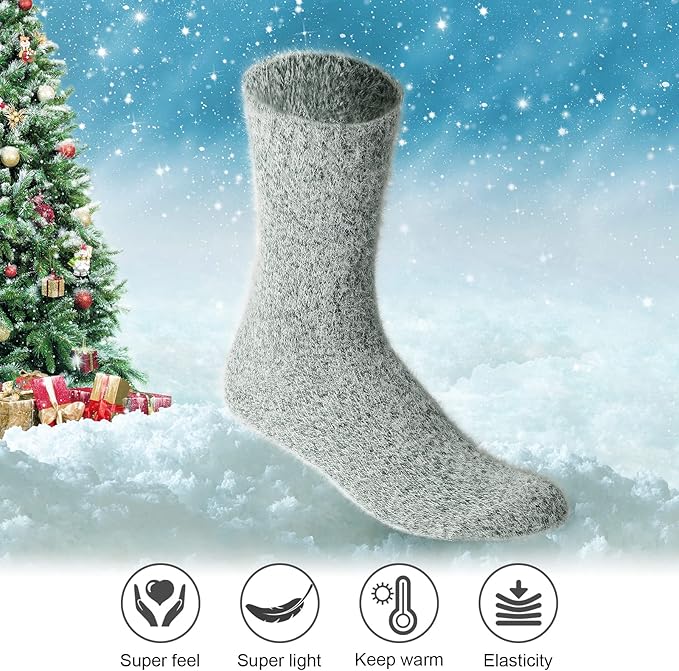 ICEIVY 5 Pair Fuzzy Cozy Socks for Women - Warm Comfy Soft Casual Home Sleep Winter Wool Socks - Gifts for Women