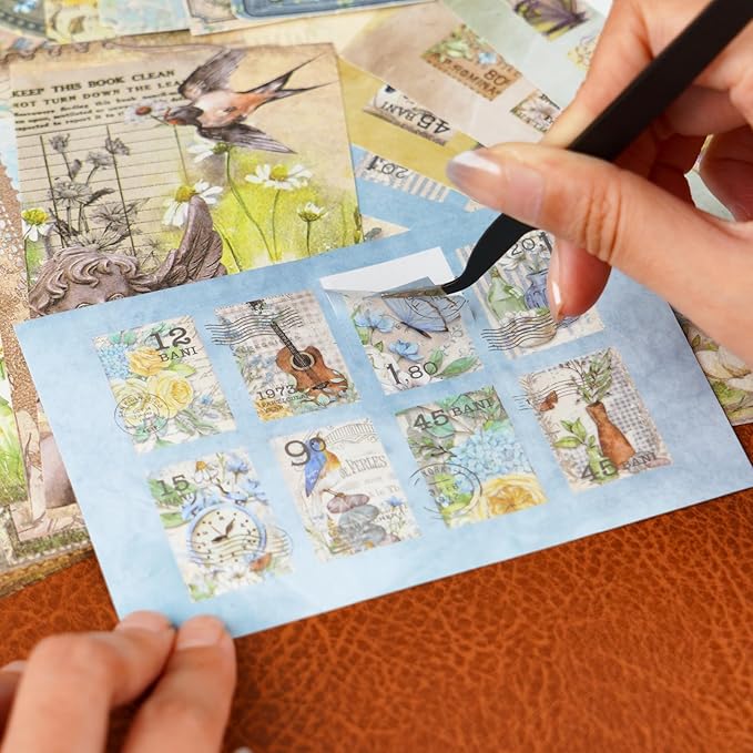 Funto Scrapbooking Kit (202 PCS), Vintage Collection-Wonderland, Perfect for Bullet Scrapbooking Materials, Planner DIY Arts Craft Collage