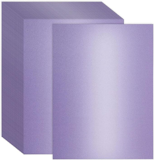 120 Sheets Purple Shimmer Cardstock 8.5 x 11 Inch Metallic Paper, 250gsm/92lb Double Sided Card Stock Pearlescent Paper for Invitations, Certificates, Crafts, DIY Cards
