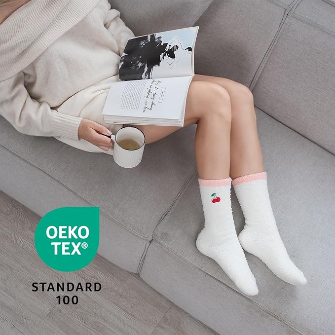 CoolMate GLOBAL Fuzzy Socks for Women Gift Box, Cozy, Soft, Comfy & Cloud-Like Socks, Plush, Durable for Spa, Home
