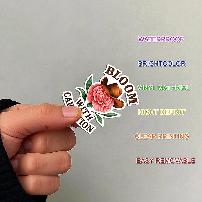 109 PCS Orchid Lily Carnation Stickers Pack, Floral Vinyl Waterproof Decals of Elegant Orchids Pure Lilies Colorful Carnations, Gift for Kids Teens Adults Scrapbook Wall Water Bottle Car